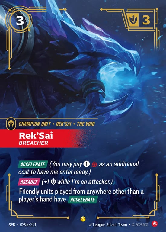 Rek'Sai, Breacher, Riftbound card SFD-029a