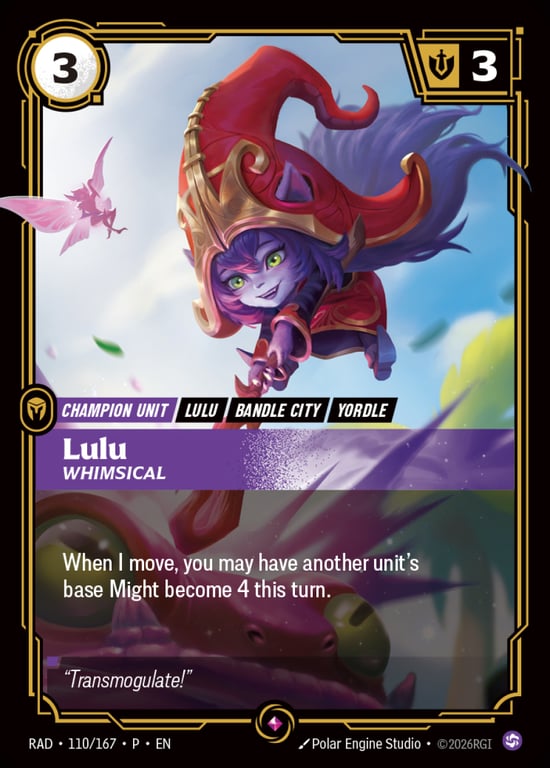 Lulu, Whimsical, Riftbound card RAD-110-P