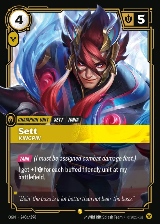 Sett, Kingpin, Riftbound card OGN-240a