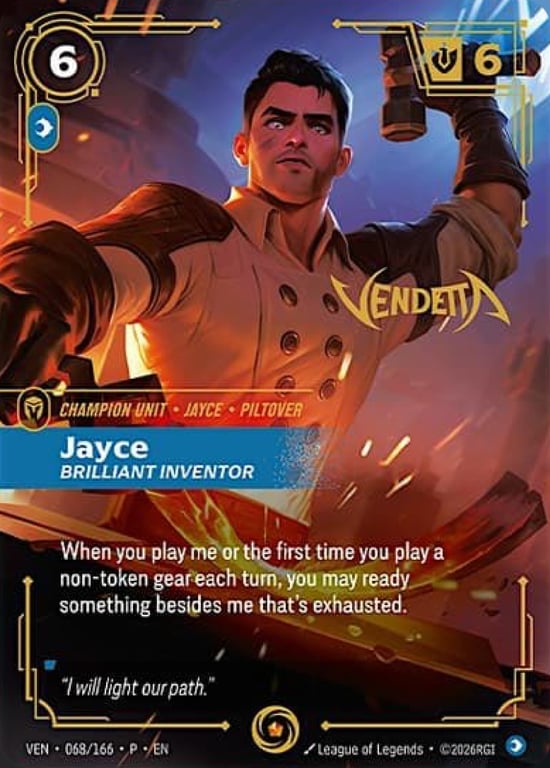 Jayce, Brilliant Inventor, Riftbound card VEN-068-P