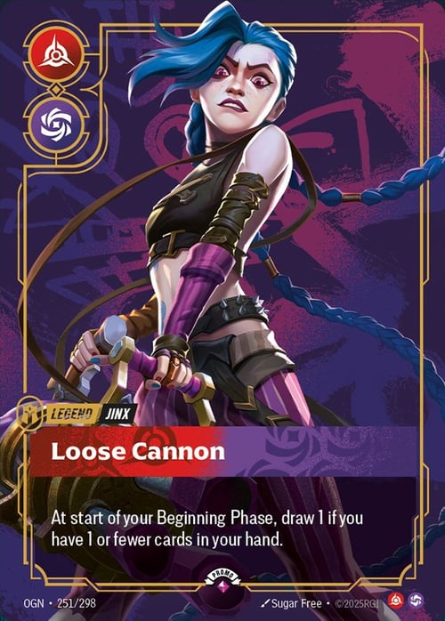 Jinx, Loose Cannon, Riftbound card OGN-251p