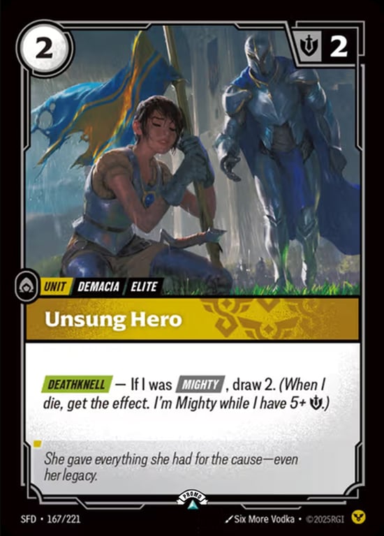 Unsung Hero, Riftbound card SFD-167-p