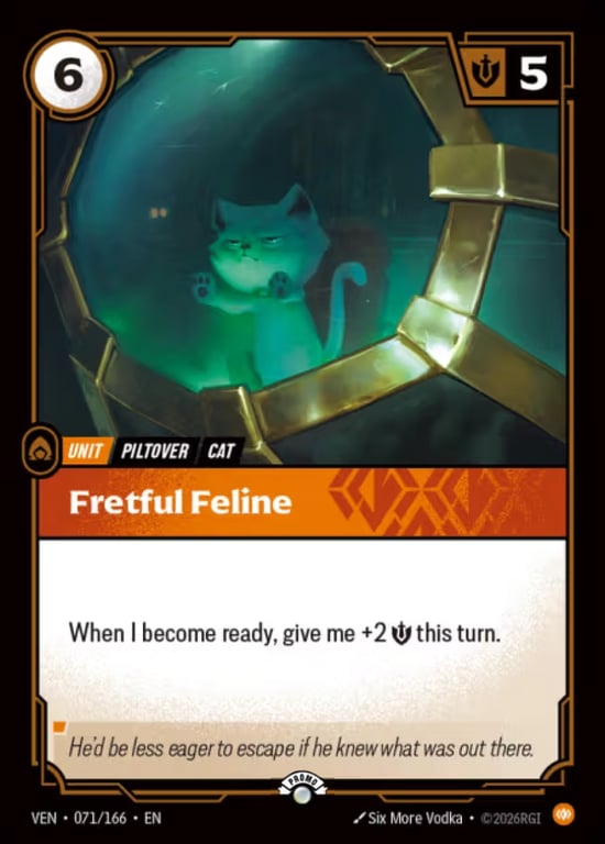 Fretful Feline, Riftbound card VEN-071-P