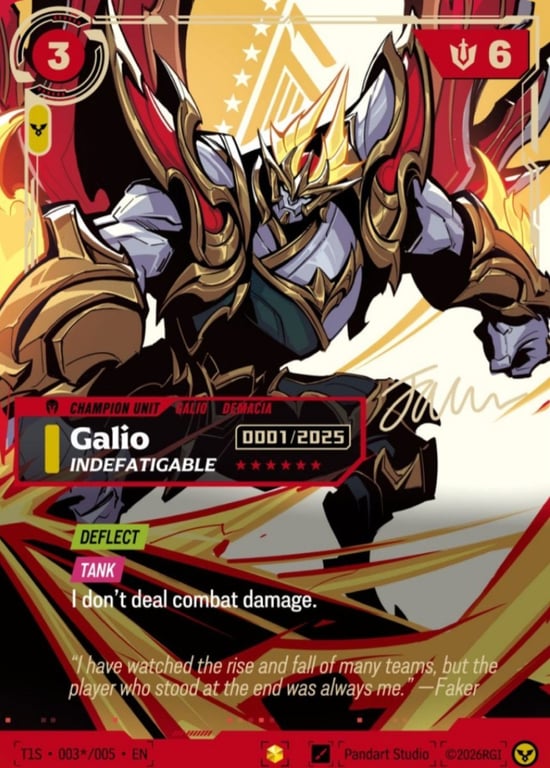 Galio, Indefatigable, Riftbound card T1S-003*