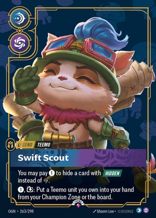Teemo, Swift Scout, Riftbound card OGN-263p