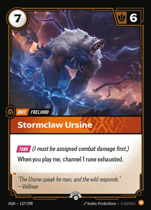 Stormclaw Ursine, Riftbound card OGN-137p