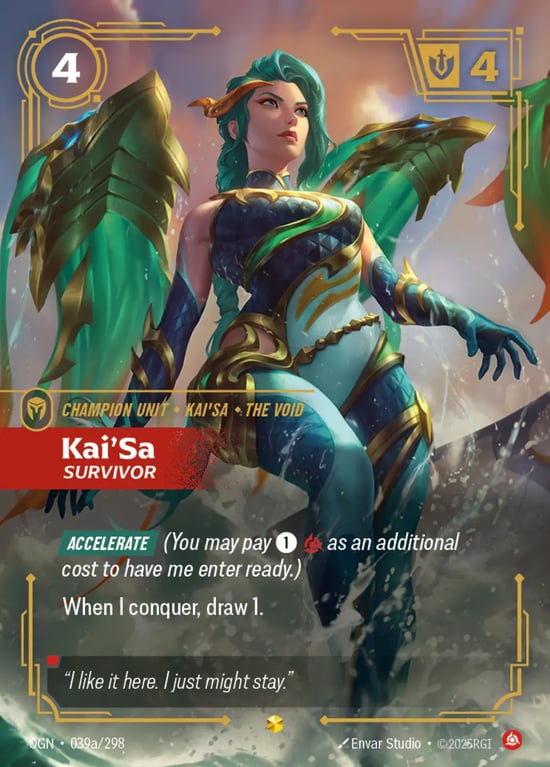 Kai'Sa, Survivor, Riftbound card OGN-039a