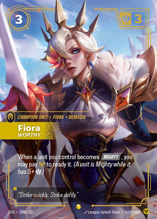 Fiora, Worthy, Riftbound card SFD-180a