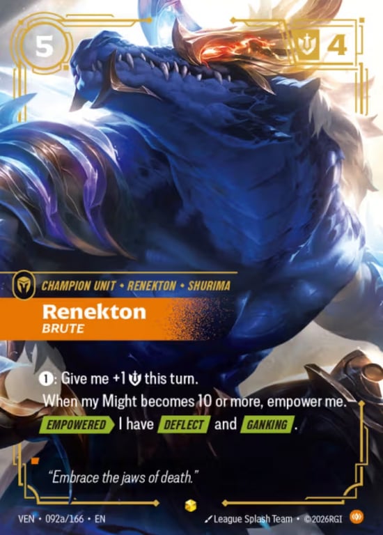 Renekton, Brute, Riftbound card VEN-092a