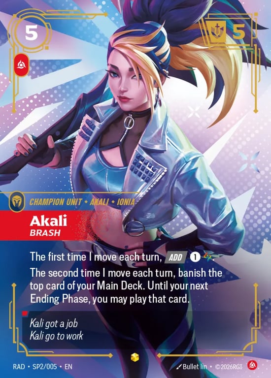 Akali, Brash, Riftbound card RAD-SP2