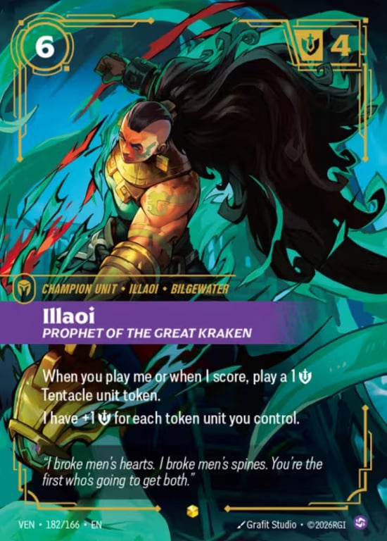 Illaoi, Prophet of the Great Kraken, Riftbound card VEN-182