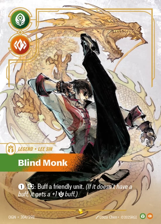 Lee Sin, Blind Monk, Riftbound card OGN-304
