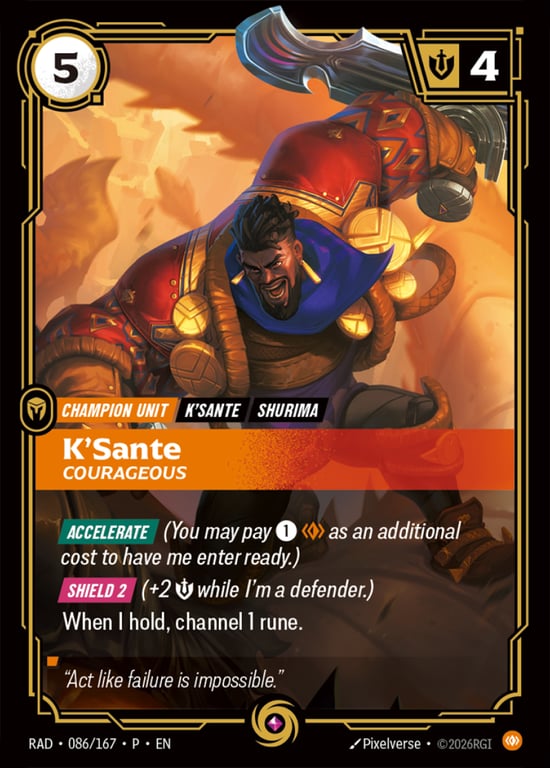 K'Sante, Couragious, Riftbound card RAD-086-p