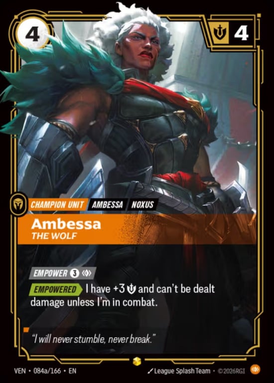 Ambessa, The Wolf, Riftbound card VEN-084a
