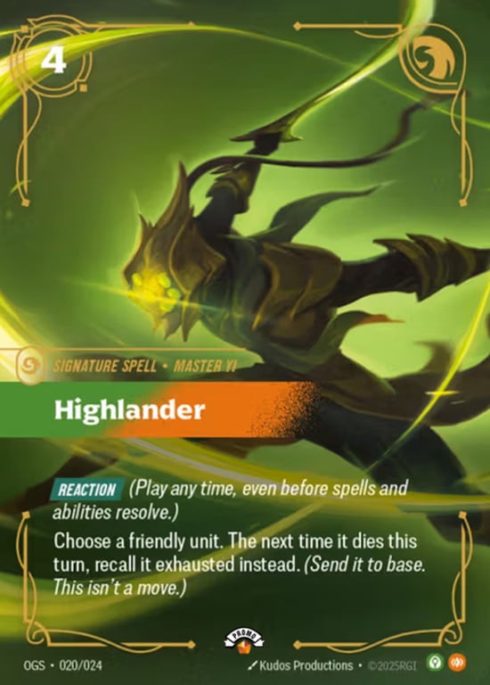 Highlander, Riftbound card OGS-020-p