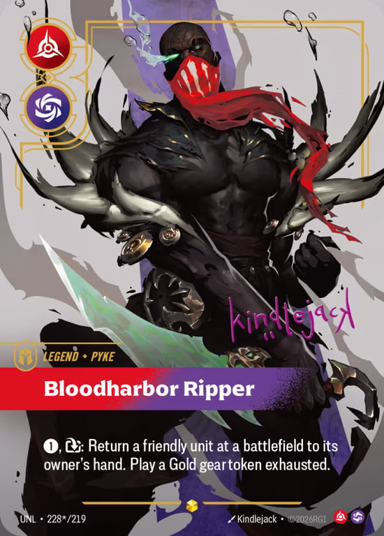 Pyke, Bloodharbor Ripper, Riftbound card UNL-228*