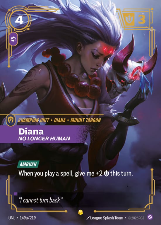 Diana, No Longer Human, Riftbound card UNL-149a