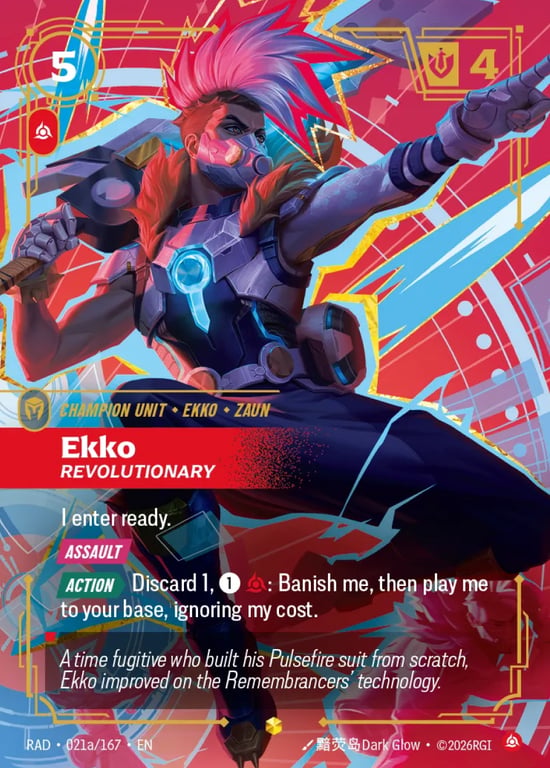 Ekko, Revolutionary, Riftbound card RAD-021a