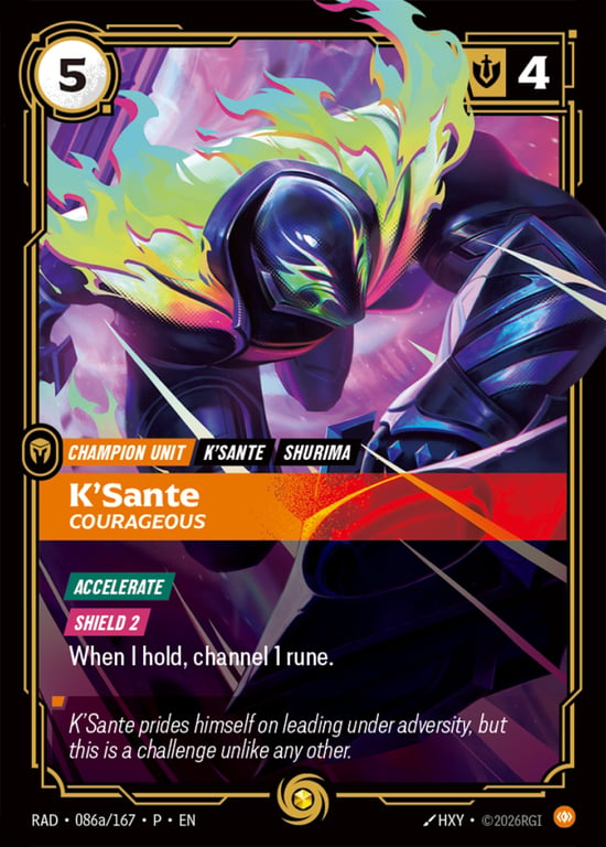 K'Sante, Couragious, Riftbound card RAD-086a-p