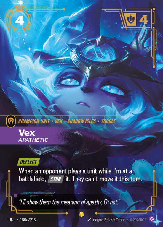 Vex, Apathetic, Riftbound card UNL-150a