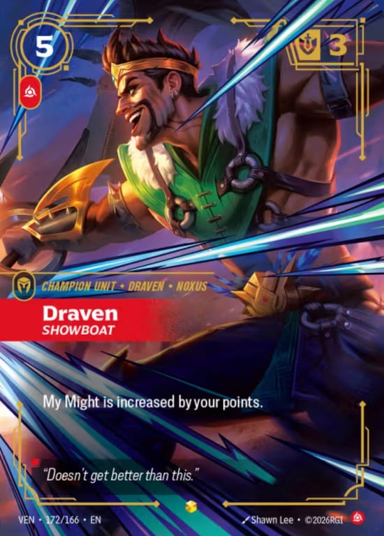 Draven, Showboat, Riftbound card VEN-172