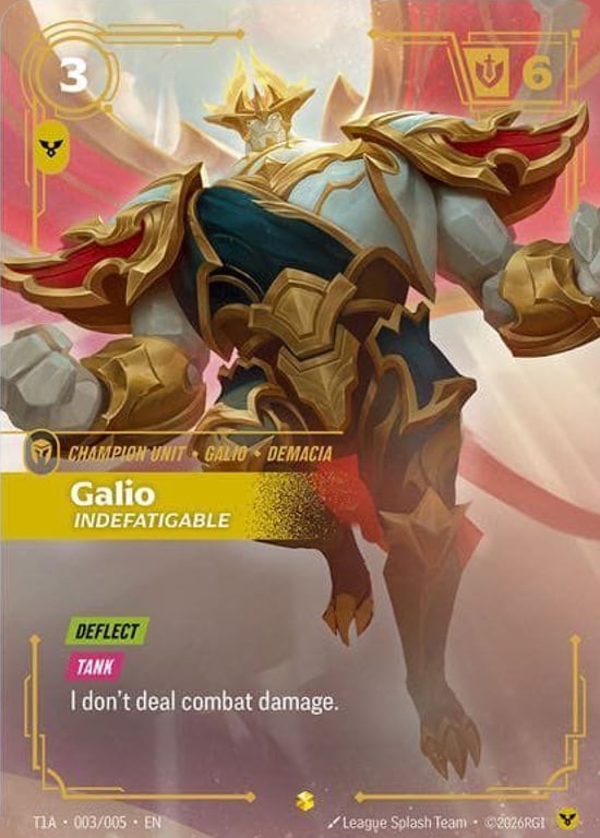 Galio, Indefatigable, Riftbound card T1A-003
