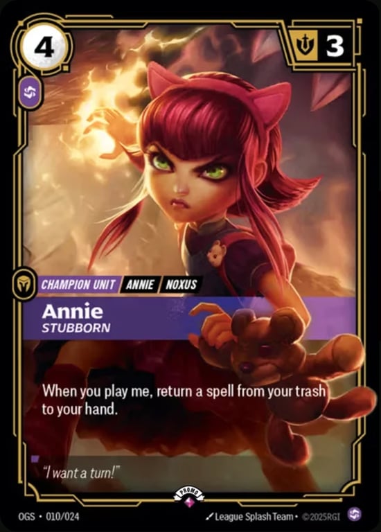 Annie, Stubborn, Riftbound card OGS-010-p