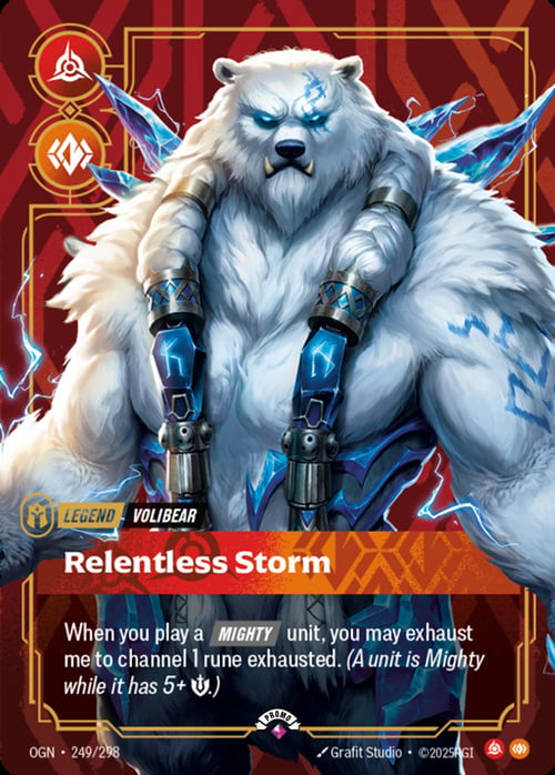 Volibear, Relentless Storm, Riftbound card OGN-249p