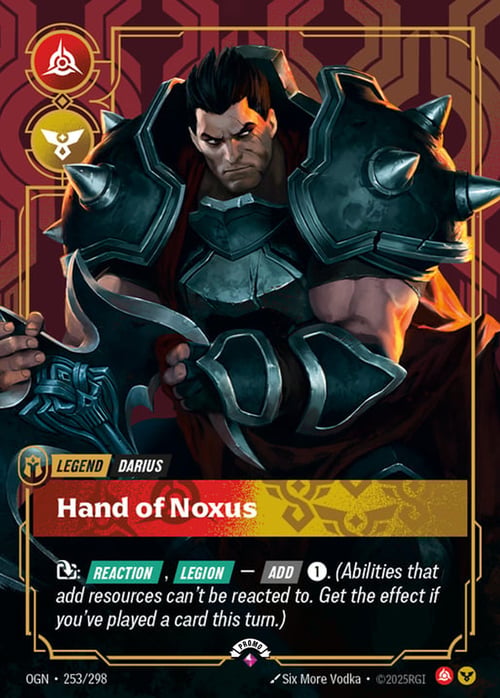 Darius, Hand of Noxus, Riftbound card OGN-253p