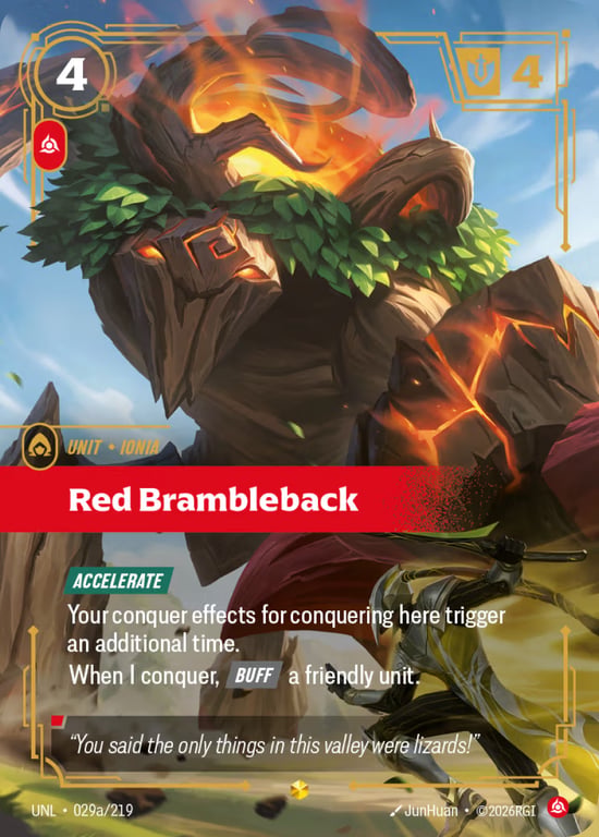 Red Brambleback, Riftbound card UNL-029a