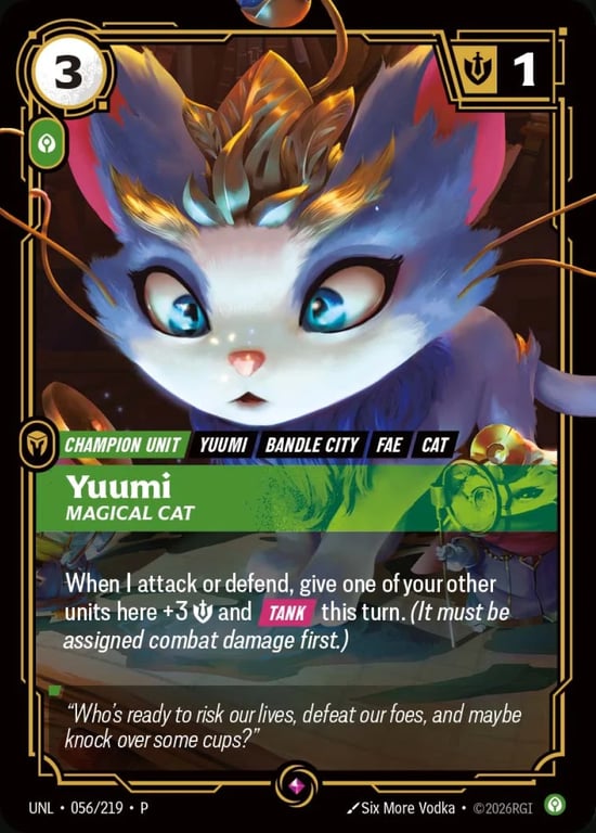 Yuumi, Magical Cat, Riftbound card UNL-056-p