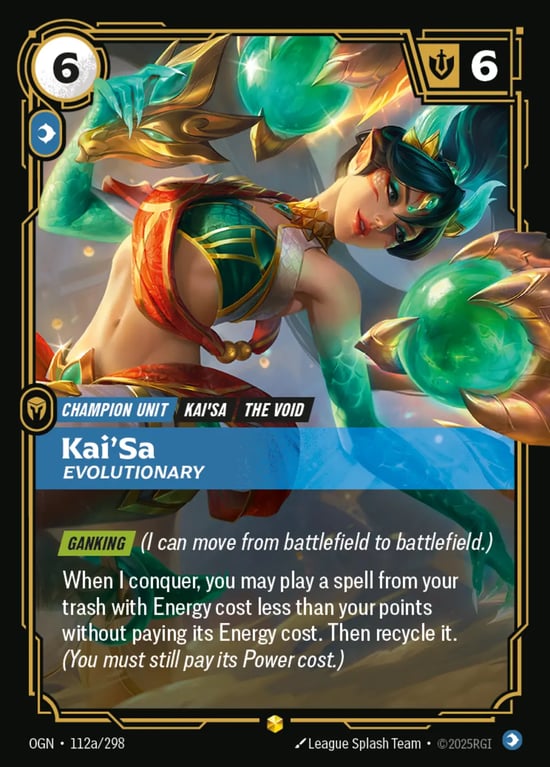 Kai'Sa, Evolutionary, Riftbound card OGN-112a