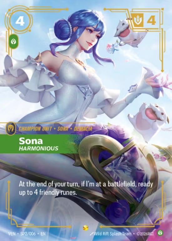 Sona, Harmonious, Riftbound card VEN-SP2