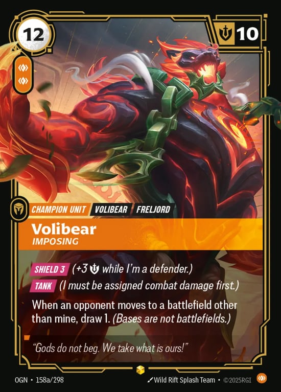 Volibear, Imposing, Riftbound card OGN-158a