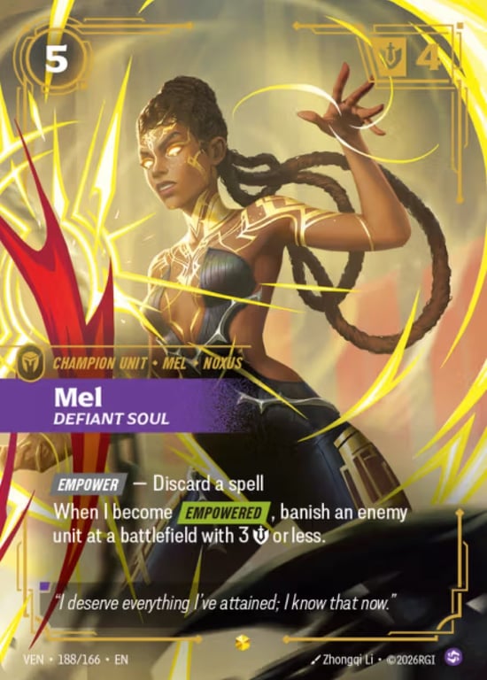 Mel, Defiant Soul, Riftbound card VEN-188