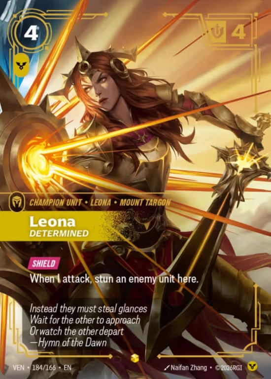 Leona, Determined, Riftbound card VEN-184