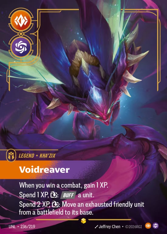 Kha'Zix, Voidreaver, Riftbound card UNL-236