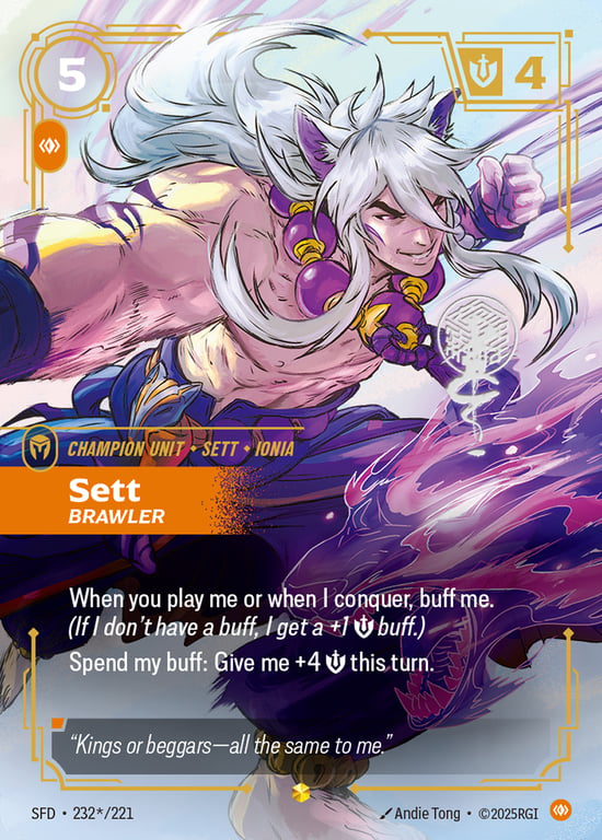 Sett, Brawler, Riftbound card SFD-232*