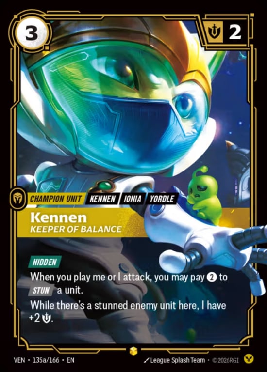 Kennen, Keeper of Balance, Riftbound card VEN-135a