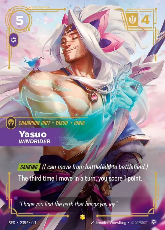 Yasuo, Windrider, Riftbound card SFD-235*