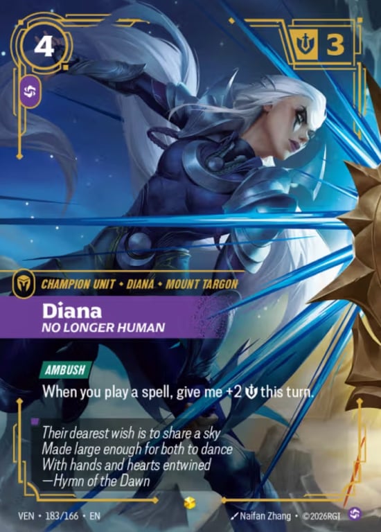 Diana, No Longer Human, Riftbound card VEN-183