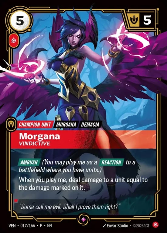 Morgana, Vindictive, Riftbound card VEN-017-P