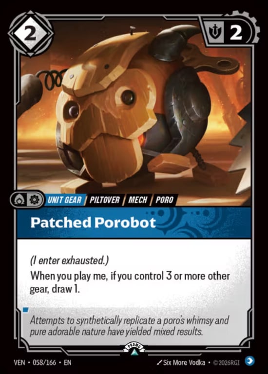 Patched Porobot, Riftbound card VEN-058-P