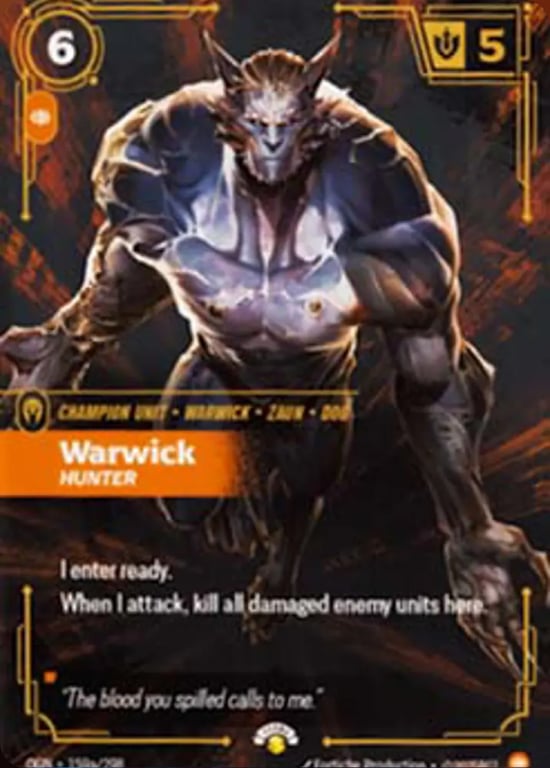 Warwick, Hunter, Riftbound card OGN-159a