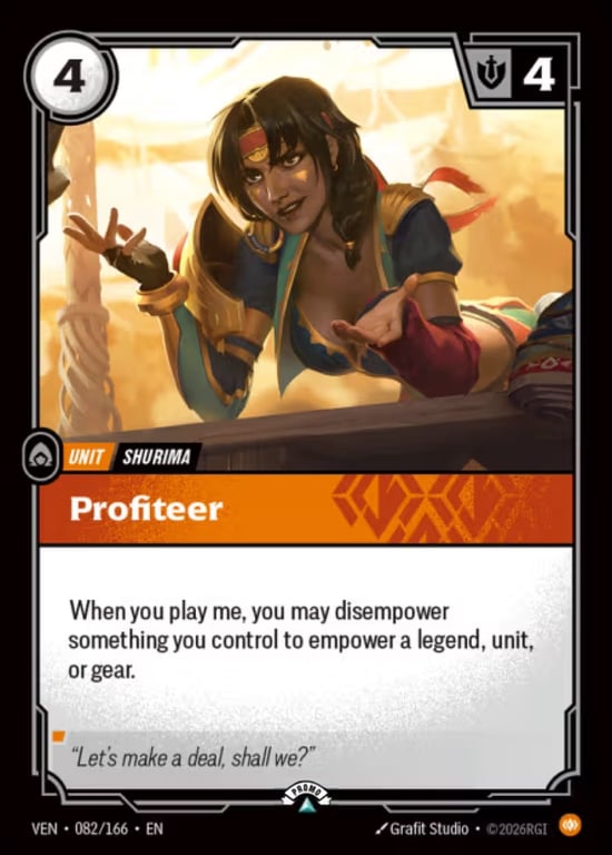 Profiteer, Riftbound card VEN-082-P