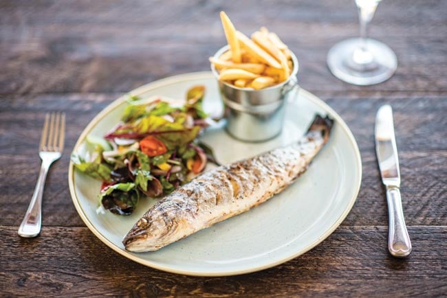 Fish dish at Beachside Grill, Saunton, Devon