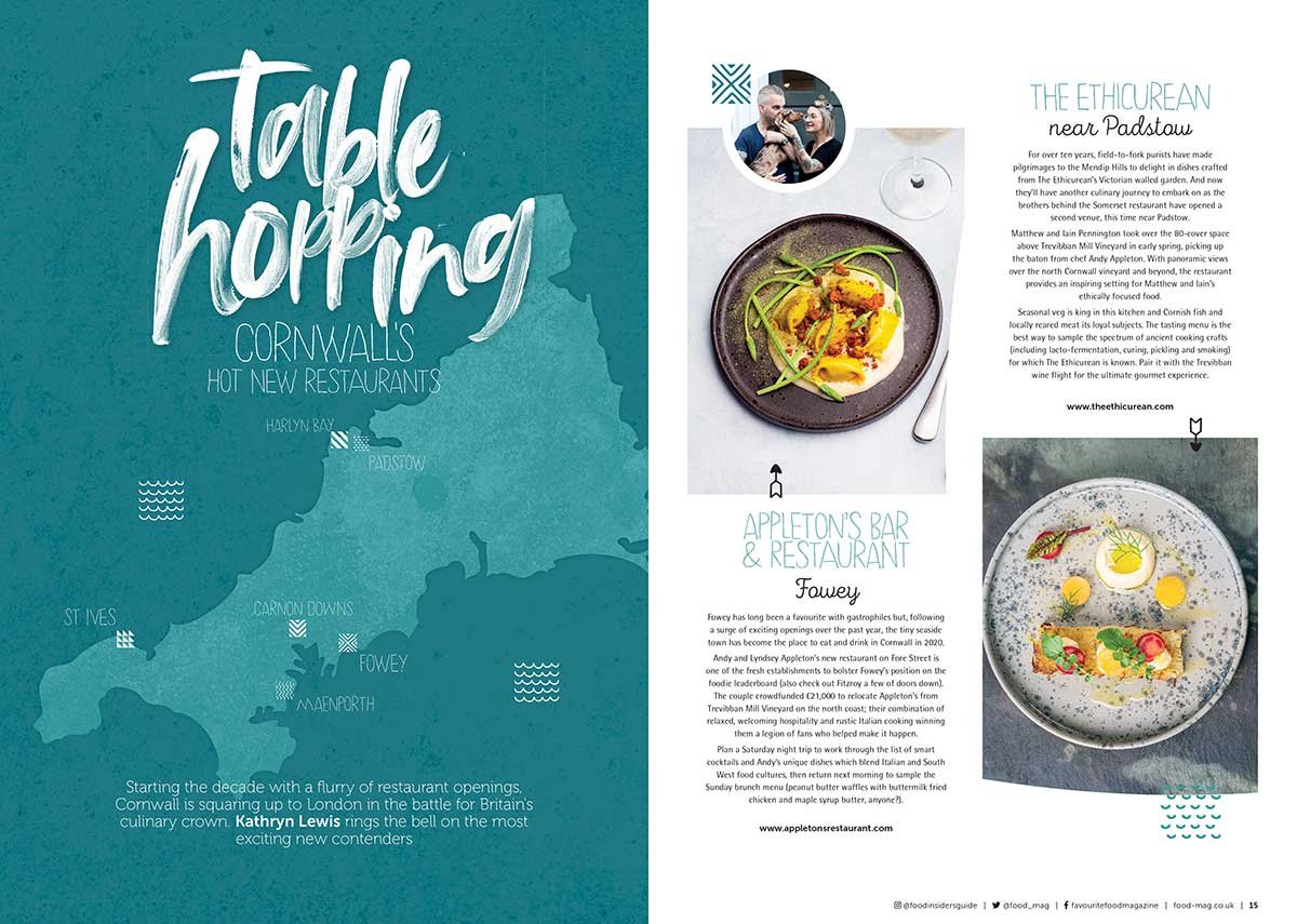 Food magazine spread