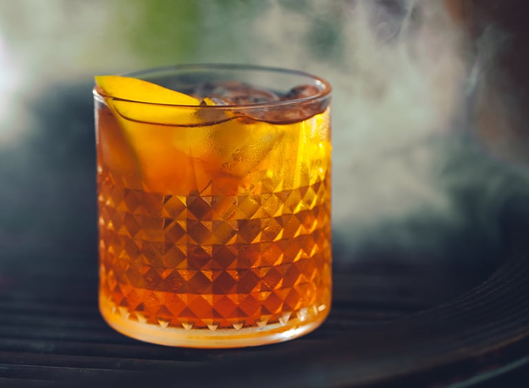 Dirty Cider and Smoked Orange cocktail