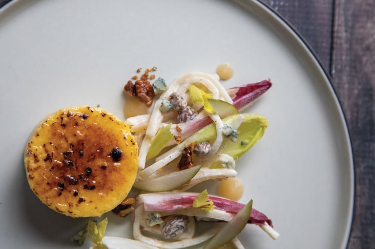 Blue cheese creme brulee