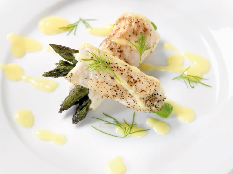 Poached turbot tranche